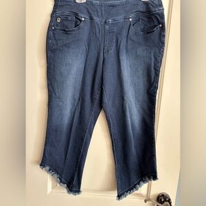 Belle by Kim Gravel Released Curved Hem Cropped Triple Lux Jeans